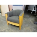 Book Matched Maple Bucket Tub Style Reception Chair